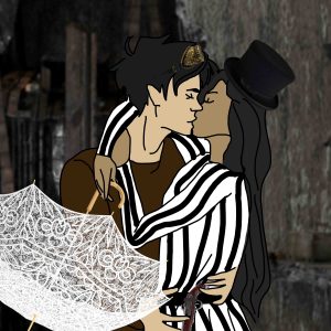 Aladdin and Cyra kissing (Stealing Steam Series) small