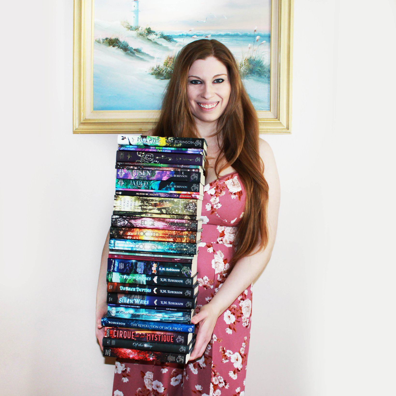 K.M. Robinson With Books